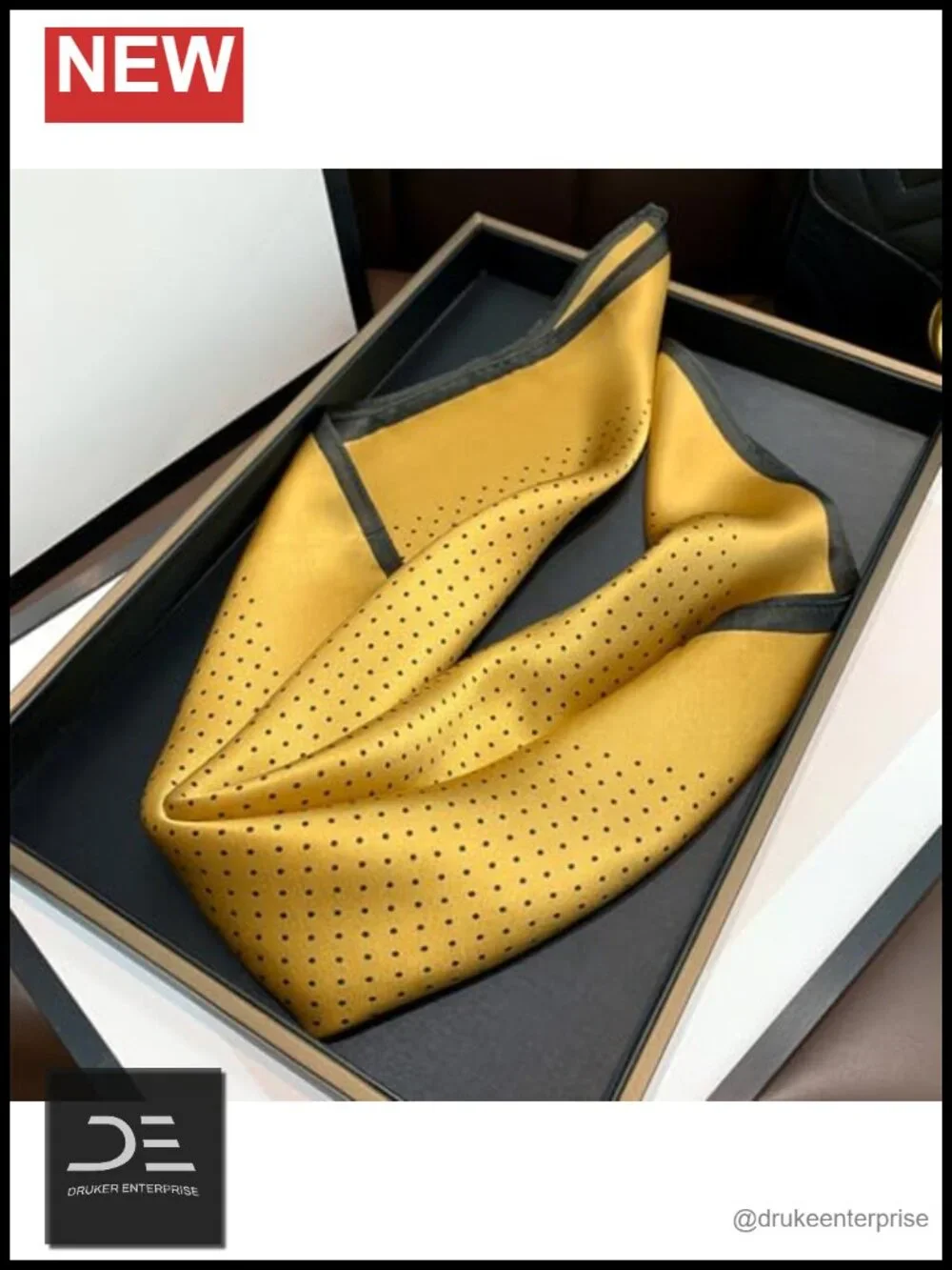100% Mulberry Silk Small Square Scarf - Neckerchief Headscarf - 21x21